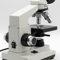 Laboratory Optical Microscope Close-Up on White Background Royalty Free Stock Photo