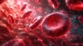 Red Blood Cells and Hemoglobin Close-Up Medical Imagery.