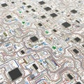 Detailed close-up of intricate electronic circuit board with components Royalty Free Stock Photo