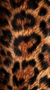 Detailed close up of leopard fur pattern. Animal hair background.