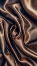 Close Up View of Brown Satin Fabric. Generative AI