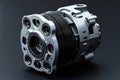 High-Performance Automotive Compressor: Detailed 3D Render Royalty Free Stock Photo
