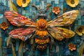 Detailed close-up of a paper butterfly made with creative paper cutouts for World Bee Day celebration