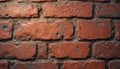 Detailed close up of red brick wall texture. Rustic pattern with orange brick, grey cement. Rough surface for backdrop or Royalty Free Stock Photo