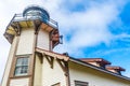 Detailed close-up shot of Point Cabrillo Light House near Fort Bragg California, on the Pacific Ocean