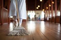 Detailed close up of an unrecognizable person diligently engaged in bright house cleaning task