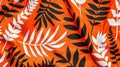 Detailed close up of vibrant orange and white patterned fabric for enhanced visual appeal