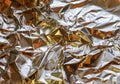 Detailed close up view on colorful lightened aluminum foil textures Royalty Free Stock Photo