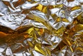 Detailed close up view on colorful lightened aluminum foil textures Royalty Free Stock Photo