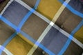 Detailed close up view on colorful textile fabrics textures found on a german fabrics market Royalty Free Stock Photo