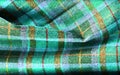 Detailed close up view on colorful textile fabrics textures found on a german fabrics market Royalty Free Stock Photo