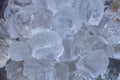 Detailed ,close up view of ice cubes to defrost, effect of shadows, sunlight