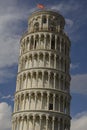Detailed close-up view of the leaning tower of Pisa Royalty Free Stock Photo