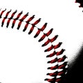 Close-up view of baseball stitching Royalty Free Stock Photo