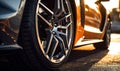 Close-Up of Tire on Sports Car Royalty Free Stock Photo