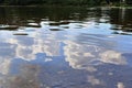 Detailed close up view on water surfaces with reflecting sunlight on the waves and ripples Royalty Free Stock Photo