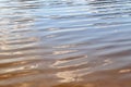 Detailed close up view on water surfaces with reflecting sunlight on the waves and ripples Royalty Free Stock Photo