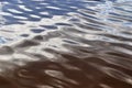 Detailed close up view on water surfaces with reflecting sunlight on the waves and ripples Royalty Free Stock Photo