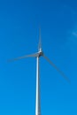Detailed close up view of a wind turbines; generator, rotor and blade view