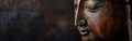 Close Up of a Wooden Statue of Buddha Royalty Free Stock Photo