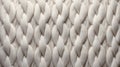 Detailed close-up of a white rope\'s textured weave Royalty Free Stock Photo