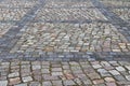 Detailed close views on cobblestone streets and sidewalks in different perspectives