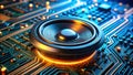 Detailed Closeup of Advanced Speaker Electronics Unveiling the Circuitry Behind Audio Innovation Royalty Free Stock Photo
