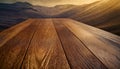 A detailed closeup of a beautiful brown hardwood table with a grainy texture