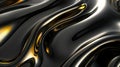 Detailed closeup of black and gold swirl on sleek automotive tire rim