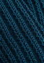 Detailed Closeup of Blue Knitted Fabric Texture Royalty Free Stock Photo