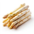 Fresh White Asparagus Spears Stacked Closeup Studio Lighting Against a Clean White Background Royalty Free Stock Photo