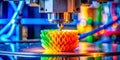 Detailed Closeup of a 3D Printer Nozzle Unveiling the LayerbyLayer Precision of Additive Manufacturing Royalty Free Stock Photo