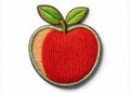 Detailed Closeup of an Exquisite Embroidered Apple Patch A Generative AI Image Perfect for Crafts Designs and Digital Royalty Free Stock Photo