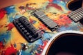 Detailed Closeup guitar. Generate Ai Royalty Free Stock Photo