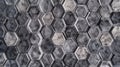 A detailed closeup of an insulation mat featuring a repeating geometric pattern of interlocking hexagons in various Royalty Free Stock Photo