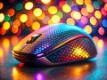 Detailed CloseUp of a Realistic Computer Mouse A Study in Ergonomics Design and Texture Under Soft LowLight Royalty Free Stock Photo