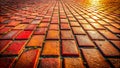 Detailed Closeup of a Red Brick Pavement Rectangular Pattern and Textural Beauty Royalty Free Stock Photo