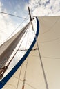 Detailed closeup of sail on sailboat Royalty Free Stock Photo