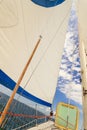 Detailed closeup of sail on sailboat Royalty Free Stock Photo