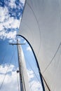 Detailed closeup of sail on sailboat Royalty Free Stock Photo