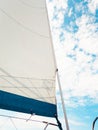 Detailed closeup of sail on sailboat Royalty Free Stock Photo