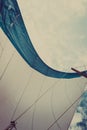 Detailed closeup of sail on sailboat Royalty Free Stock Photo