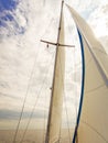 Detailed closeup of sail on sailboat Royalty Free Stock Photo