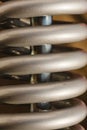 Detailed closeup of shock absorber, big snubber Royalty Free Stock Photo