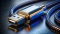 Detailed Closeup of a USBA Cable Connector Exploring the MicroArchitecture of a Common Digital Interface Royalty Free Stock Photo