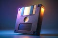Detailed Closeup of a Vintage Magnetic Floppy Disk A Look Back at Data Storage Technology Royalty Free Stock Photo