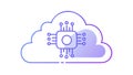 Detailed Cloud Chip, Integrated Cloud System, Data Processing, vector design Generative AI Royalty Free Stock Photo