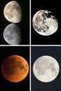 Moon Phases Collage Royalty Free Stock Photo
