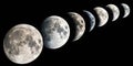 Moon Phases Collage Royalty Free Stock Photo