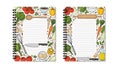 Colorful recipe notebook with vegetable illustrations Royalty Free Stock Photo